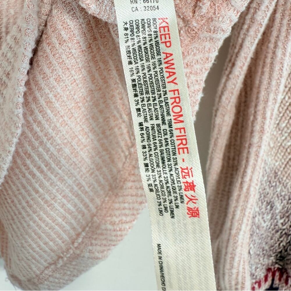 Anthropologie Daily Practice Pale Pink Contrast Panel Sleeve Knit Thermal XS - Picture 9 of 11